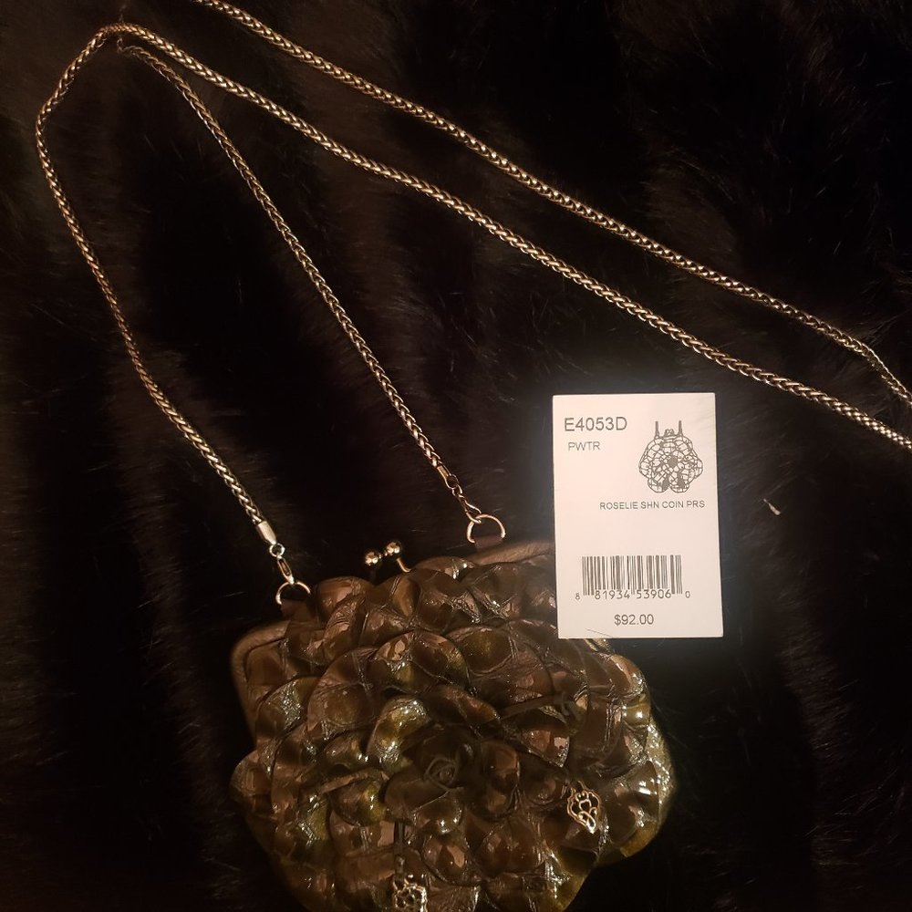 NEW Brighton Roselie Coin Purse in Pewter